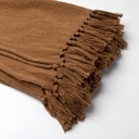 JUNE - Plaid en coton 140x180 cm Tobacco Brown