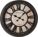 Horloge murale London chiffres romains noir et naturel